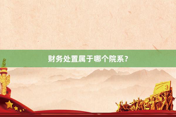 财务处置属于哪个院系？